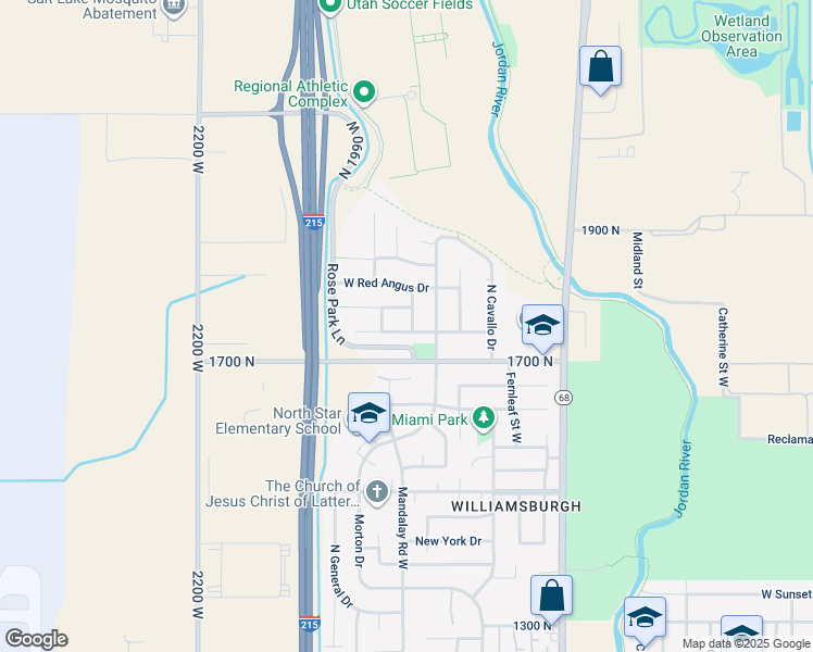 map of restaurants, bars, coffee shops, grocery stores, and more near 1896 West Quarter Horse Avenue in Salt Lake City