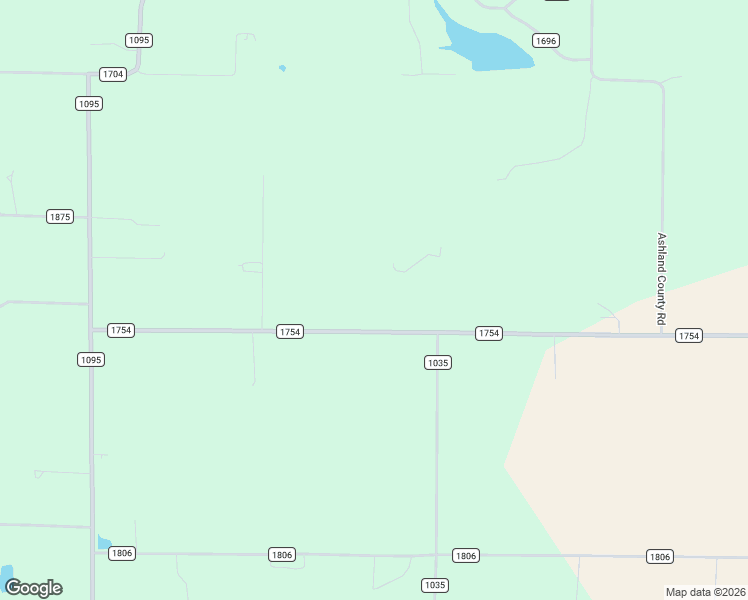 map of restaurants, bars, coffee shops, grocery stores, and more near 1042 County Road 1754 in Ashland