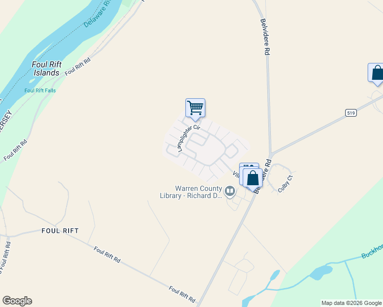 map of restaurants, bars, coffee shops, grocery stores, and more near 189 County Road 519 in Belvidere