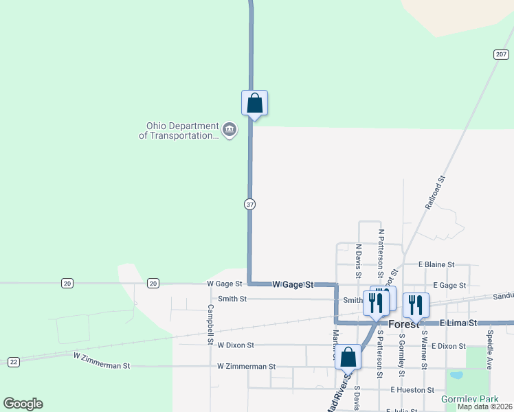 map of restaurants, bars, coffee shops, grocery stores, and more near 500-502 Wells Road in Forest
