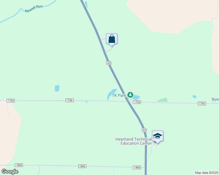 map of restaurants, bars, coffee shops, grocery stores, and more near 778 County Road 1754 in Ashland
