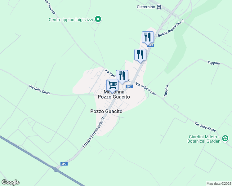 map of restaurants, bars, coffee shops, grocery stores, and more near 11 Via delle Croci in Madonna Pozzo Guacito