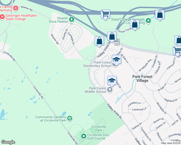map of restaurants, bars, coffee shops, grocery stores, and more near 759 Galen Drive in State College
