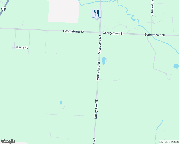 map of restaurants, bars, coffee shops, grocery stores, and more near 2403 Miday Avenue Northeast in East Canton