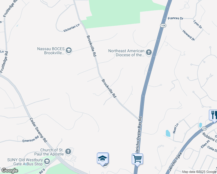 map of restaurants, bars, coffee shops, grocery stores, and more near 226 Brookville Road in Glen Head