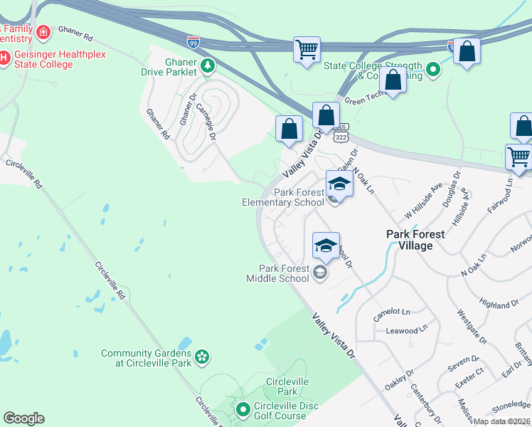 map of restaurants, bars, coffee shops, grocery stores, and more near 759 Galen Drive in State College