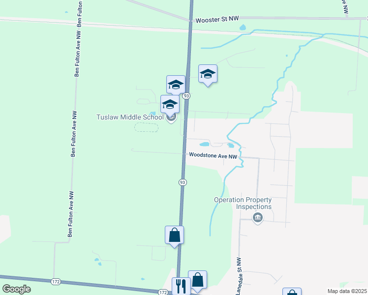 map of restaurants, bars, coffee shops, grocery stores, and more near 1835 Manchester Avenue Northwest in Massillon