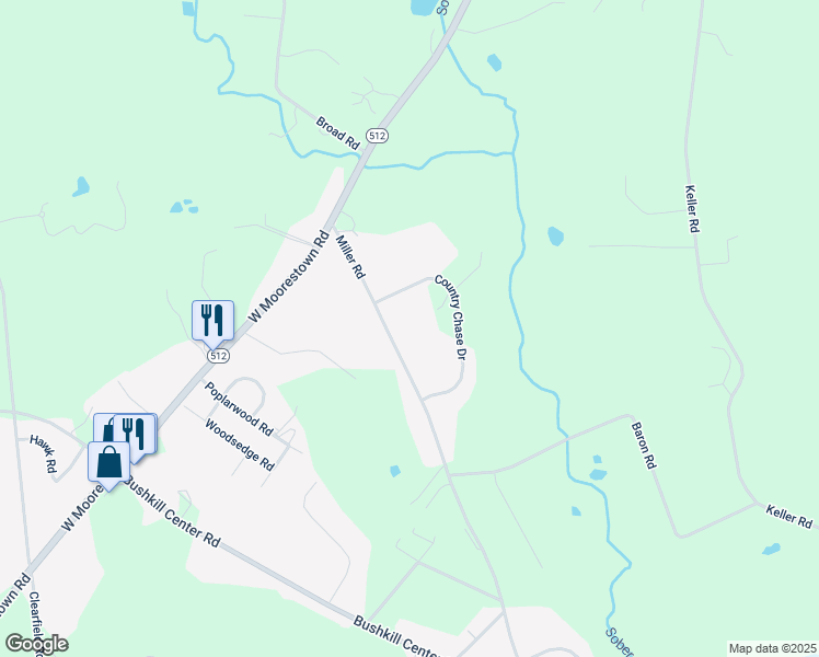 map of restaurants, bars, coffee shops, grocery stores, and more near 1228 Miller Road in Wind Gap
