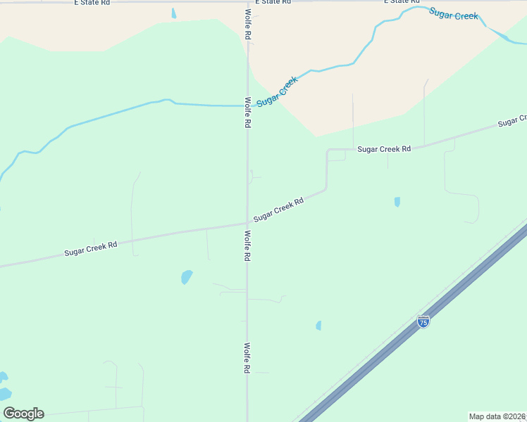 map of restaurants, bars, coffee shops, grocery stores, and more near 3956 Sugar Creek Road in Lima