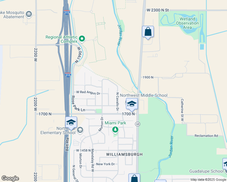 map of restaurants, bars, coffee shops, grocery stores, and more near 1829 North Cavallo Drive in Salt Lake City