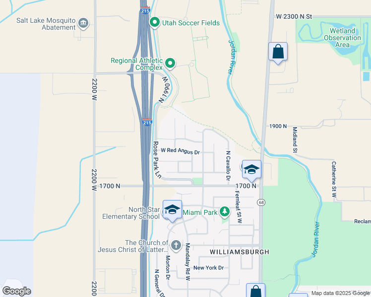 map of restaurants, bars, coffee shops, grocery stores, and more near 1910 West Red Angus Drive in Salt Lake City