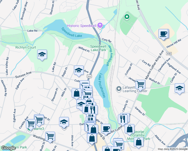 map of restaurants, bars, coffee shops, grocery stores, and more near 237 Speedwell Avenue in Morristown