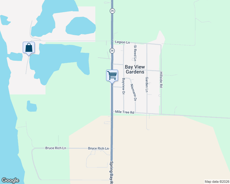 map of restaurants, bars, coffee shops, grocery stores, and more near 400-498 Niemann Dr in Bay View Gardens
