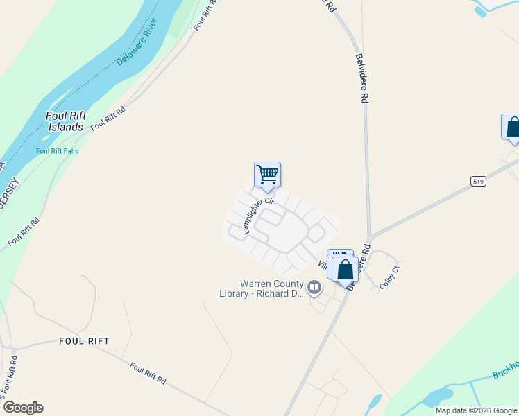 map of restaurants, bars, coffee shops, grocery stores, and more near 25 Willow Drive in Belvidere