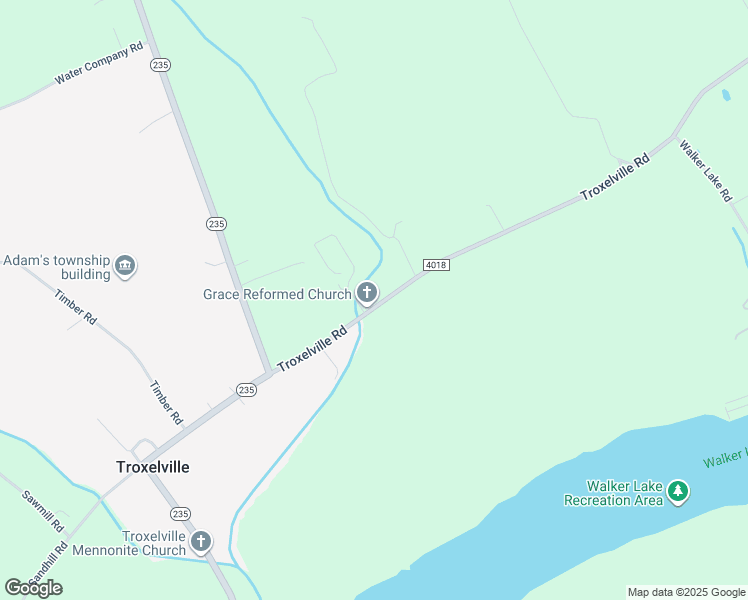 map of restaurants, bars, coffee shops, grocery stores, and more near 8146 Troxelville Road in Beavertown
