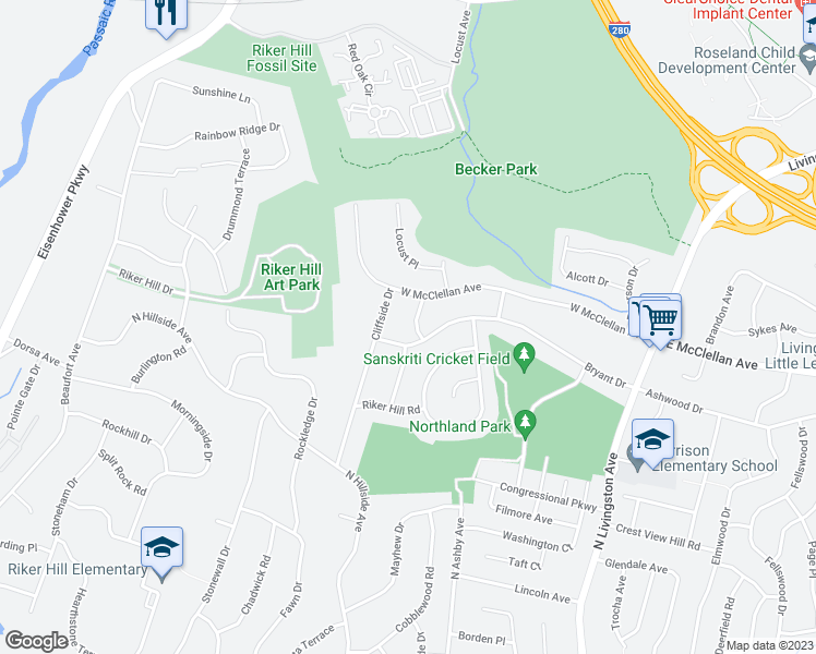 map of restaurants, bars, coffee shops, grocery stores, and more near 8 Kinkead Drive in Livingston