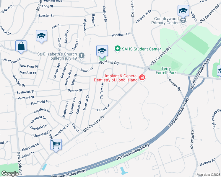 map of restaurants, bars, coffee shops, grocery stores, and more near 19 Dunford Street in Melville
