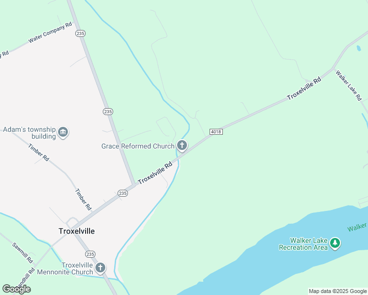 map of restaurants, bars, coffee shops, grocery stores, and more near 8146 Troxelville Road in Beavertown
