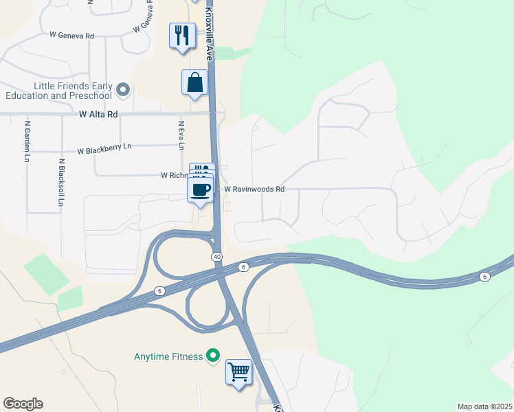 map of restaurants, bars, coffee shops, grocery stores, and more near 9915 North Barbados Drive in Peoria
