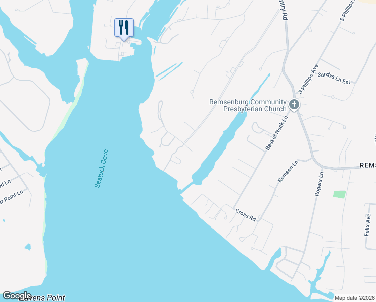 map of restaurants, bars, coffee shops, grocery stores, and more near 60 Cedar Lane West in Remsenburg