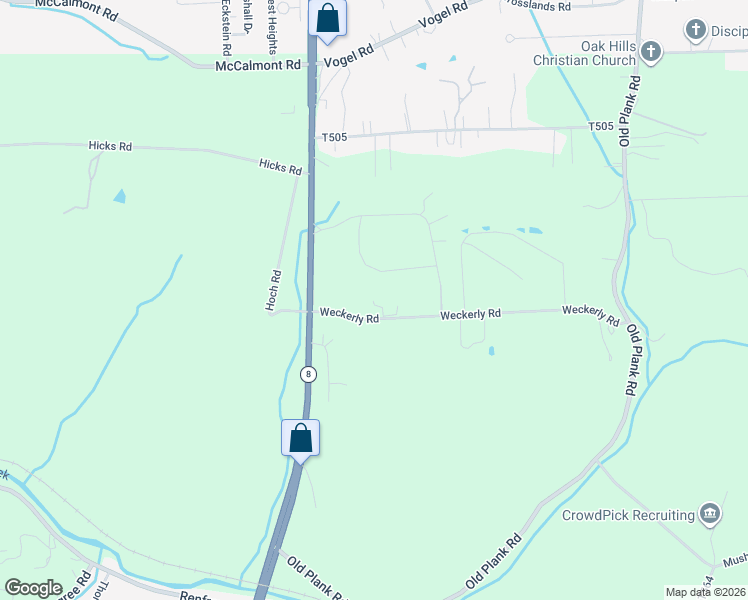 map of restaurants, bars, coffee shops, grocery stores, and more near 119 Weckerly Rd in Butler