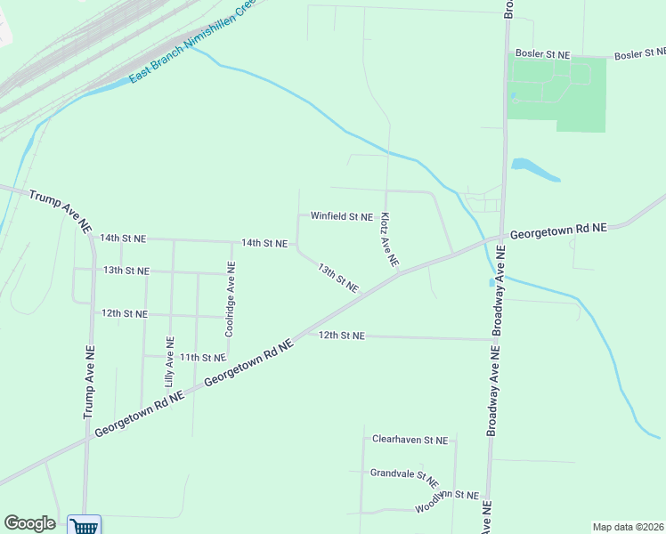 map of restaurants, bars, coffee shops, grocery stores, and more near 5093 13th Street Northeast in Canton