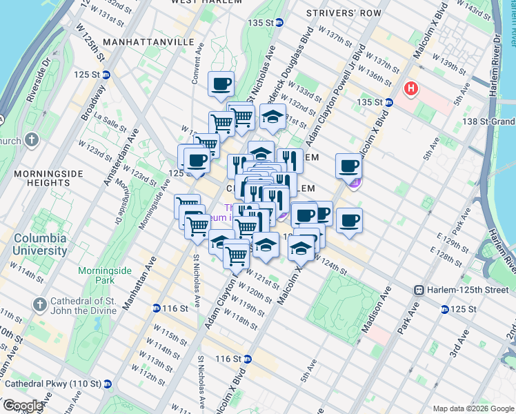 map of restaurants, bars, coffee shops, grocery stores, and more near 200-226 Doctor Martin Luther King Junior Boulevard in New York