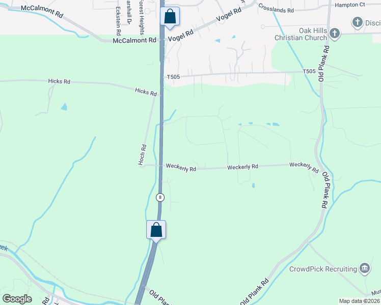 map of restaurants, bars, coffee shops, grocery stores, and more near 119 Weckerly Road in Butler