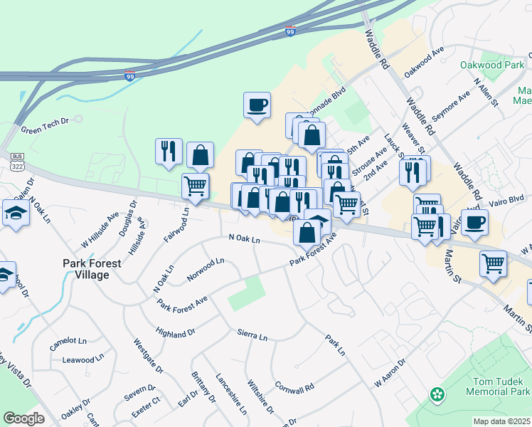 map of restaurants, bars, coffee shops, grocery stores, and more near 2030 North Atherton Street in State College