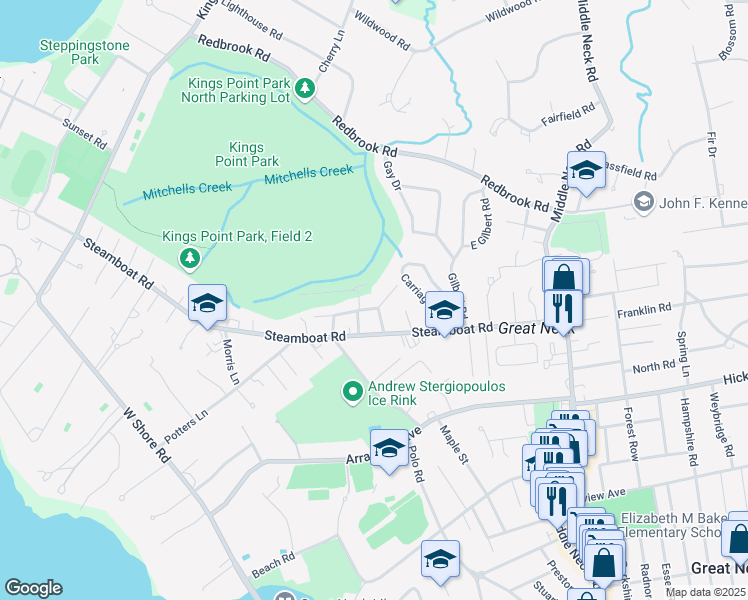 map of restaurants, bars, coffee shops, grocery stores, and more near 10 Cornelia Place in Great Neck