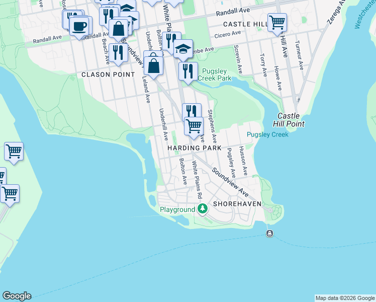 map of restaurants, bars, coffee shops, grocery stores, and more near in The Bronx