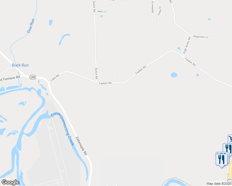 map of restaurants, bars, coffee shops, grocery stores, and more near 386 Fanker Road in Harmony