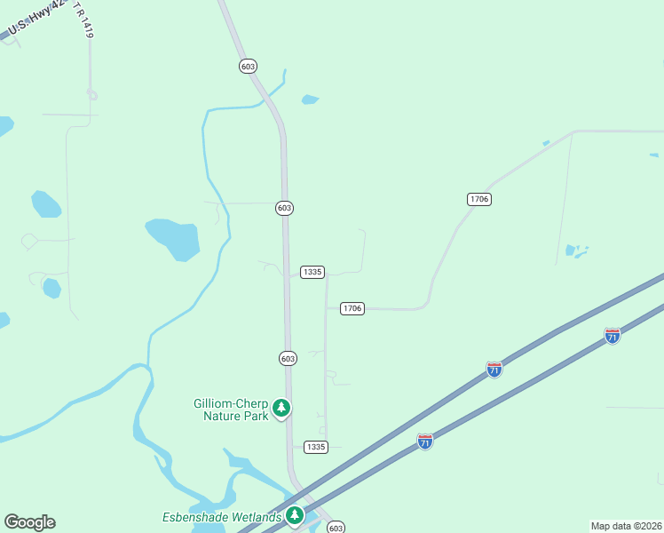 map of restaurants, bars, coffee shops, grocery stores, and more near 1685 Township Highway 1335 in Ashland