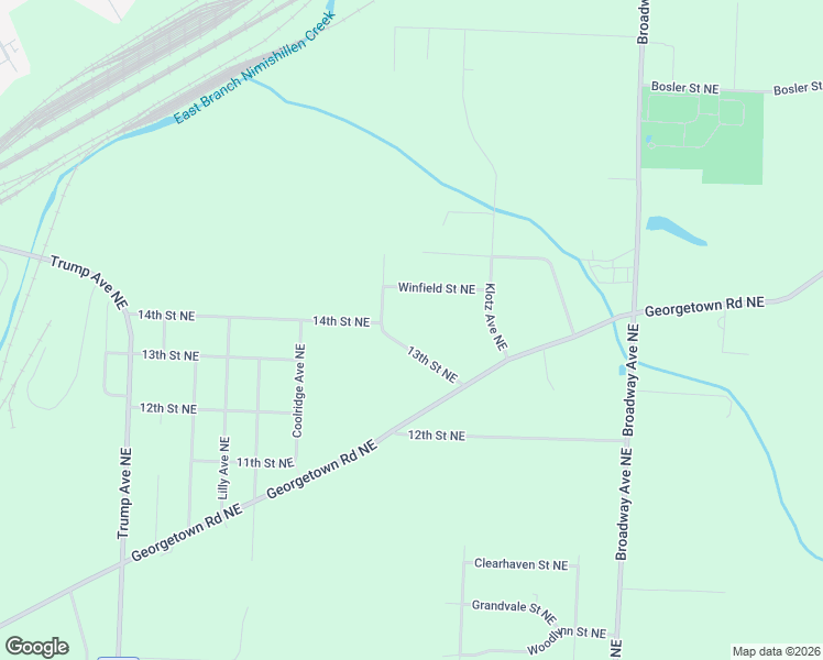 map of restaurants, bars, coffee shops, grocery stores, and more near 5093 13th Street Northeast in Canton