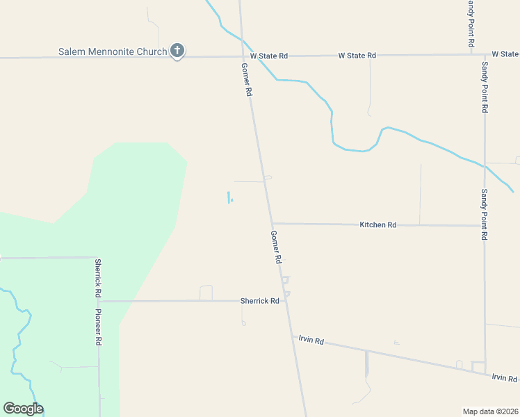 map of restaurants, bars, coffee shops, grocery stores, and more near 5045 Gomer Road in Elida