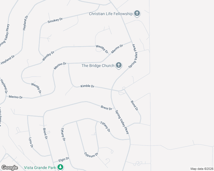 map of restaurants, bars, coffee shops, grocery stores, and more near 842 Spring Valley Parkway in Spring Creek