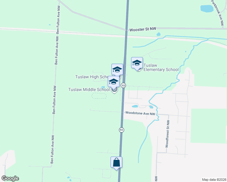 map of restaurants, bars, coffee shops, grocery stores, and more near 1847 Manchester Avenue Northwest in Massillon