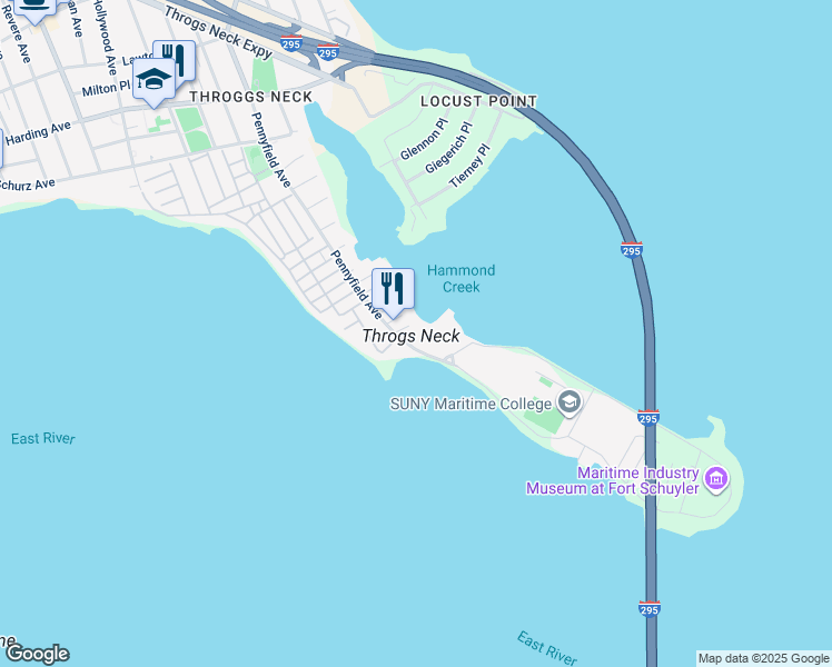 map of restaurants, bars, coffee shops, grocery stores, and more near 3092 Bevy Place in Bronx