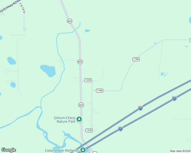 map of restaurants, bars, coffee shops, grocery stores, and more near 1685 Township Highway 1335 in Ashland