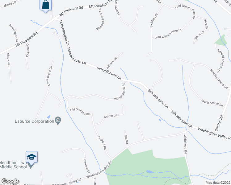 map of restaurants, bars, coffee shops, grocery stores, and more near 3 Wilrich Glenn Road in Morristown