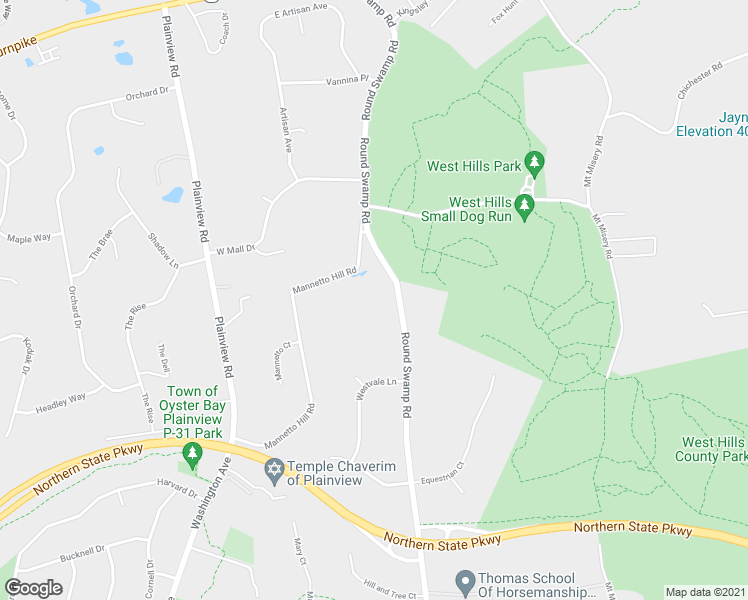 map of restaurants, bars, coffee shops, grocery stores, and more near 129 Round Swamp Road in Huntington