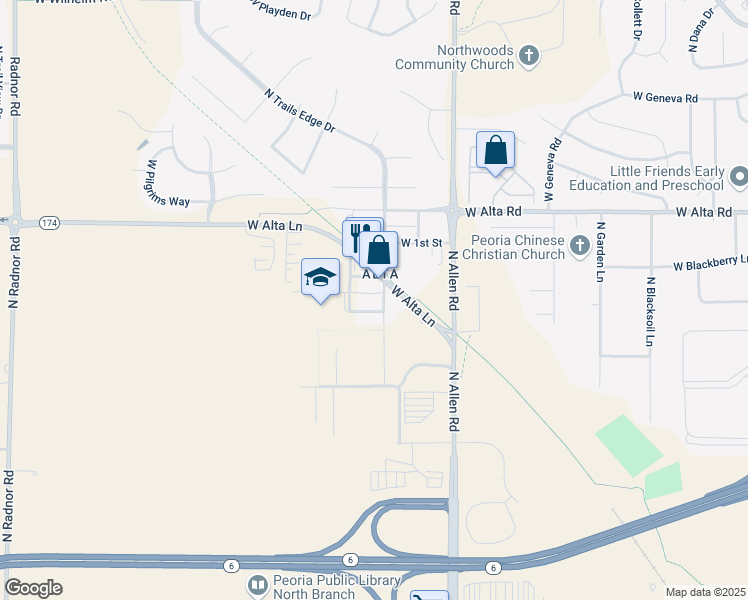 map of restaurants, bars, coffee shops, grocery stores, and more near in Alta