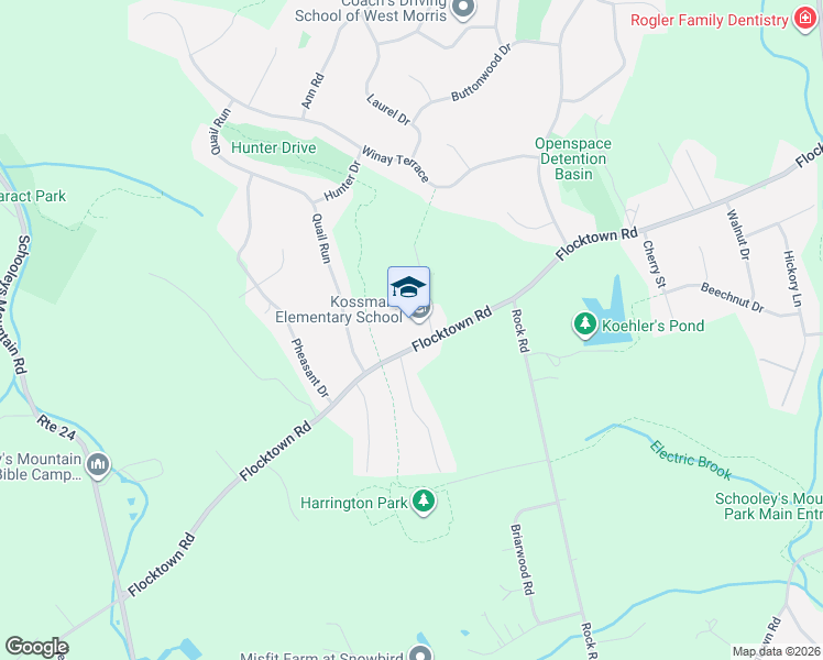 map of restaurants, bars, coffee shops, grocery stores, and more near 90 Flocktown Road in Long Valley