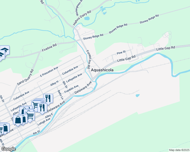 map of restaurants, bars, coffee shops, grocery stores, and more near 30 Little Gap Road in Palmerton