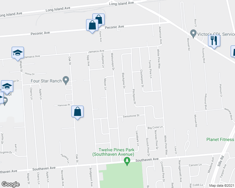 map of restaurants, bars, coffee shops, grocery stores, and more near 63 Matsunaye Drive in Medford