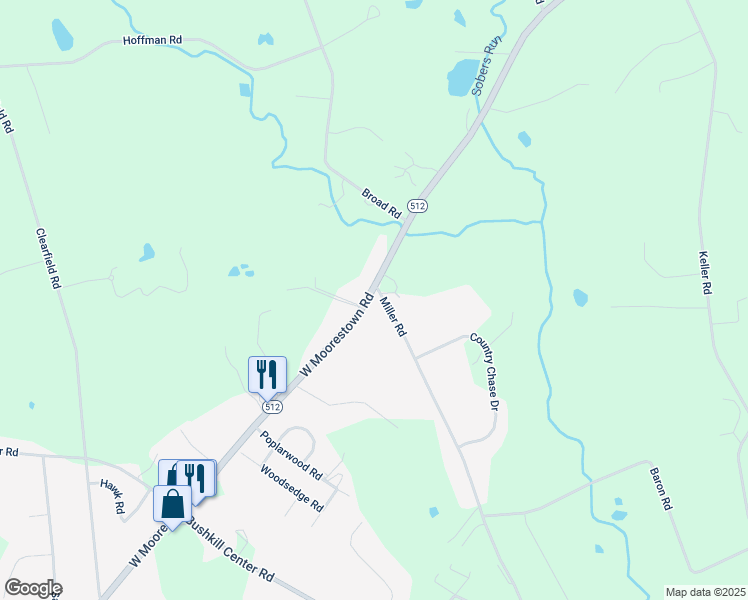 map of restaurants, bars, coffee shops, grocery stores, and more near 101 West Moorestown Road in Wind Gap