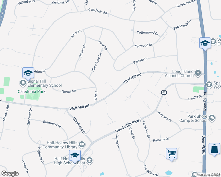 map of restaurants, bars, coffee shops, grocery stores, and more near 461 Wolf Hill Road in Dix Hills