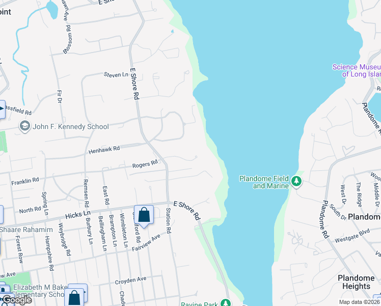 map of restaurants, bars, coffee shops, grocery stores, and more near 4 Waterview Road in Kings Point