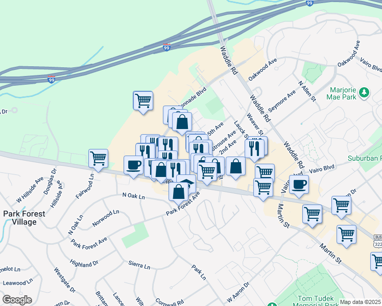 map of restaurants, bars, coffee shops, grocery stores, and more near 293 Patriot Lane in State College