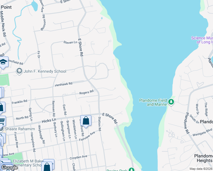 map of restaurants, bars, coffee shops, grocery stores, and more near 4 Waterview Road in Kings Point